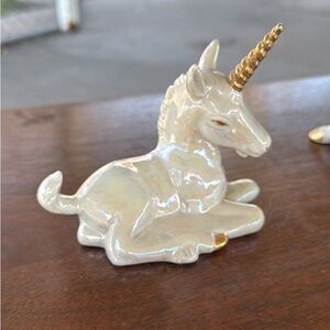 Vintage Iridescent Pearlescent Ceramic Unicorn
